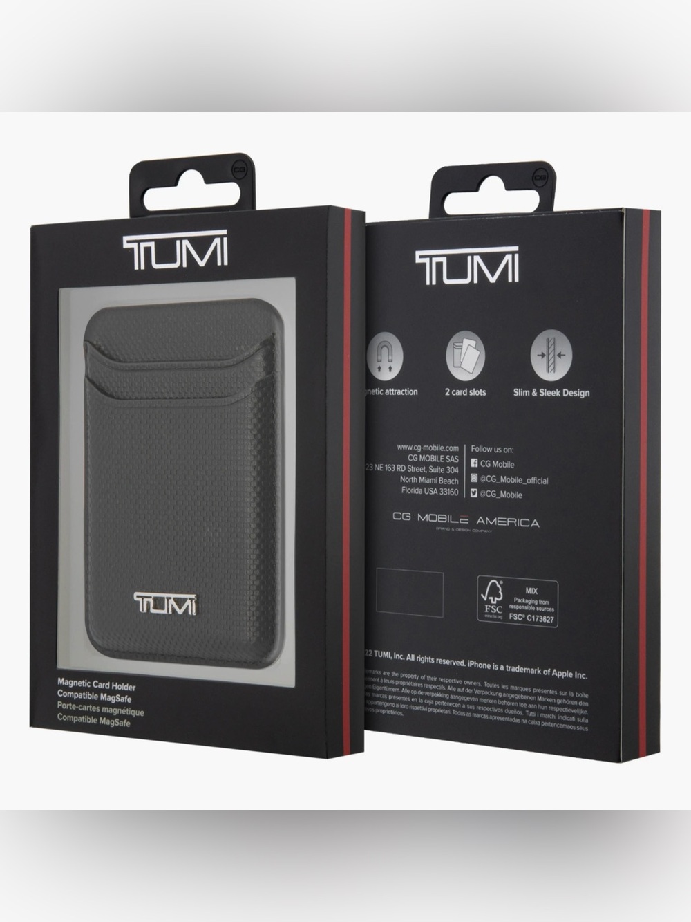 NIB Tumi Apple iPhone MAGNETIC CARD HOLDER Wallet - MATTE TEXTURED BLACK